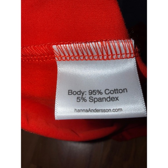 Hanna Andersson Red Ruffle Cap Sleeve Cotton Blend Dress Kids Size 5 110cm NEW - Picture 5 of 7